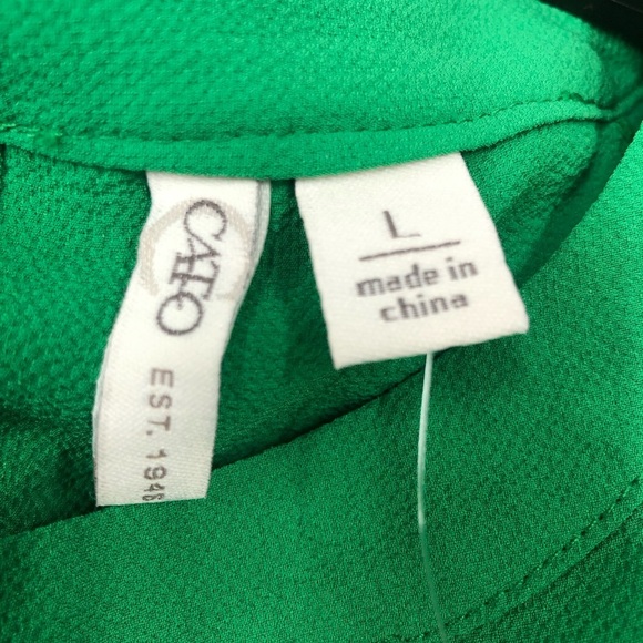 Green Cato Blouse with Puffed Sleeves size large - Picture 3 of 11